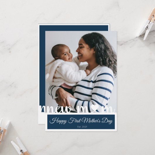 Eerste Moederdag nieuw Afbeelding mama Kaart (Voorkant / Achterkant in situ)