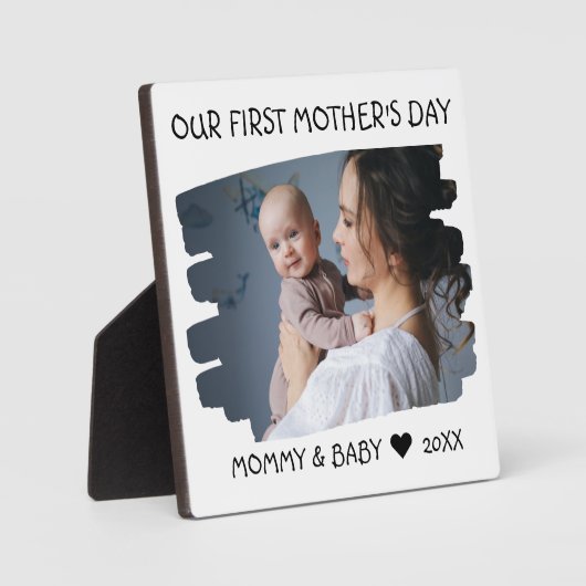 Eerste Moederdag Nieuwe Baby Foto Keepomwille Fotoplaat (Voorkant)