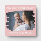 Eerste Moederdag Nieuwe Baby Foto Keepomwille Pink Fotoplaat (Voorkant)