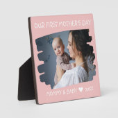 Eerste Moederdag Nieuwe Baby Foto Keepomwille Pink Fotoplaat (Voorkant)