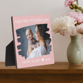 Eerste Moederdag Nieuwe Baby Foto Keepomwille Pink Fotoplaat