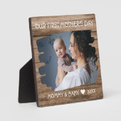 Eerste Moederdag Nieuwe Baby Foto Keepomwille Wood Fotoplaat (Voorkant)