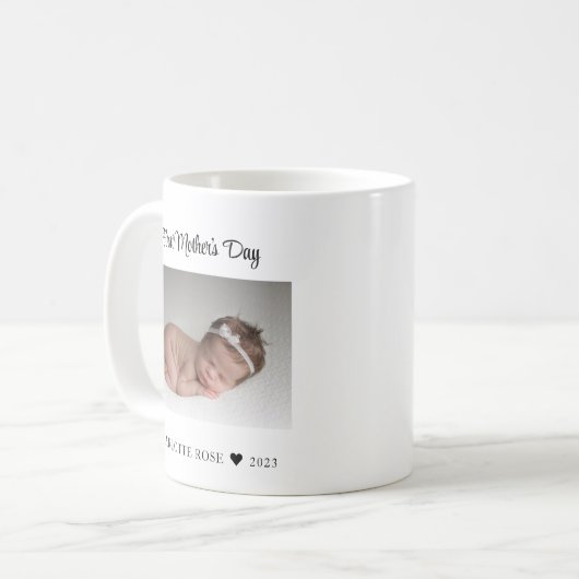 Eerste Moederdag Nieuwe baby Foto Koffiemok (Voorkant links)