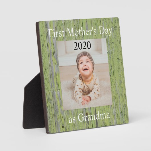 Eerste Moederdag Oma Aangepaste Foto Fotoplaat (Voorkant)