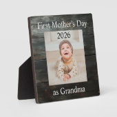 Eerste Moederdag Oma Aangepaste Foto Fotoplaat (Voorkant)