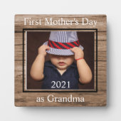 Eerste Moederdag Oma Aangepaste Fotoplaat (Voorkant)