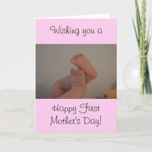 Eerste Moederdag Roze Baby Meisje Kaart
