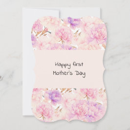 Eerste Moederdag, roze en Paarse anjers,