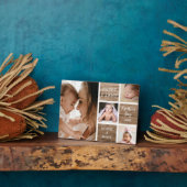 Eerste Moederdag Rustic Wood 4 fotocollage Fotoplaat (Zijkant)