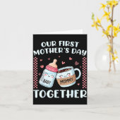 Eerste moederdag samen nieuwe moeder mama grappig kaart (Gele Bloem)