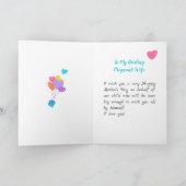 Eerste Moederdag Schattige Kitten Kleurrijke Ballo Kaart (Binnen)