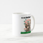 Eerste Moederdag schattige olifant Koffiemok (Voorkant rechts)