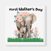 Eerste Moederdag schattige olifant Magneet (Voorkant)