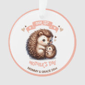 Eerste Moederdag Schattigee Hedgehog aangepaste na Ornament (voorkant)