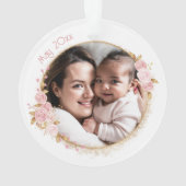Eerste Moederdag Schattigee konijntjes baby meisje Ornament (achterkant)