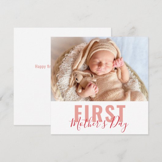 Eerste Moederdag Script Foto Feestdagenkaart (Voorkant / Achterkant)
