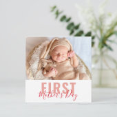 Eerste Moederdag Script Foto Feestdagenkaart (Staand voorkant)