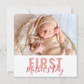 Eerste Moederdag Script Foto Feestdagenkaart (Voorkant)