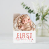 Eerste Moederdag Script Foto Feestdagenkaart (Staand voorkant)