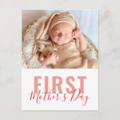 Eerste Moederdag Script Foto Feestdagenkaart (Voorkant)