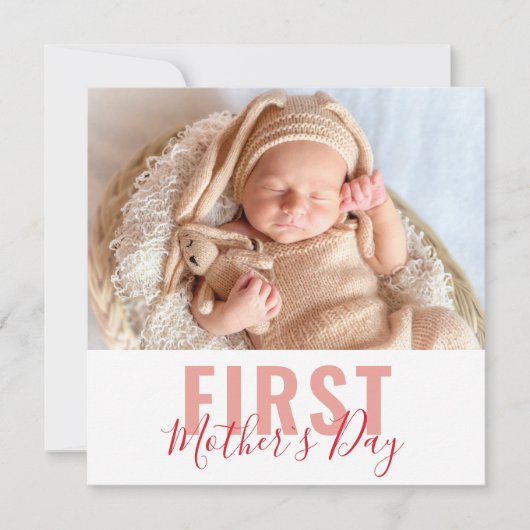 Eerste Moederdag Script Photo Feestdagenkaart (Voorkant)