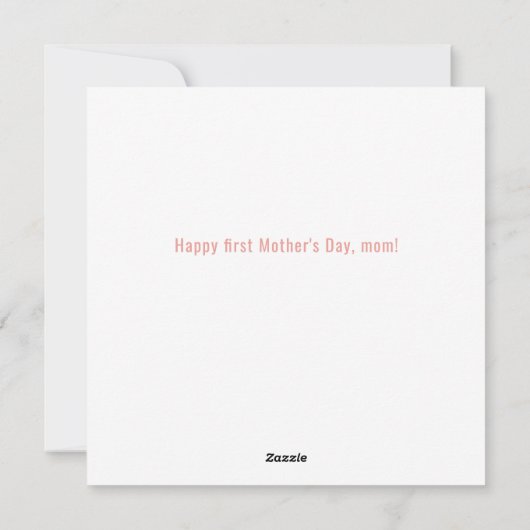 Eerste Moederdag Script Photo Feestdagenkaart (Achterkant)