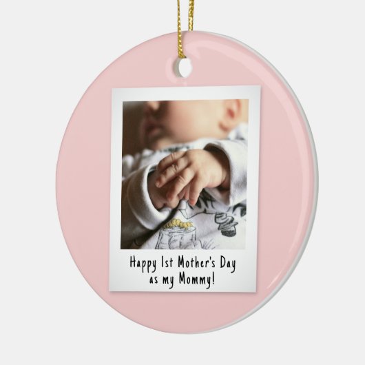 Eerste Moederdag Snapshot Style Photo Keepomwille Keramisch Ornament (Links)