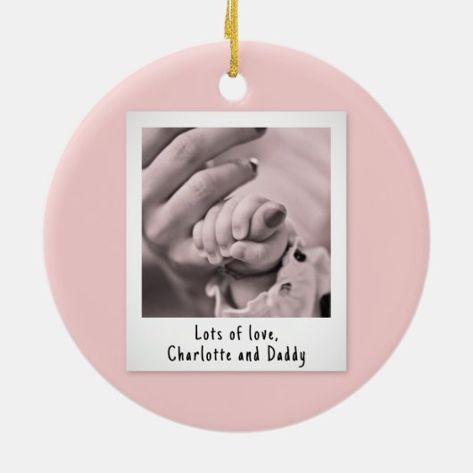 Eerste Moederdag Snapshot Style Photo Keepomwille Keramisch Ornament (Achterkant)