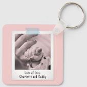 Eerste Moederdag Snapshot Style Photo Keepomwille Sleutelhanger (Achterkant)