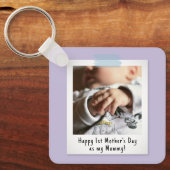 Eerste Moederdag Snapshot Style Photo Keepomwille Sleutelhanger (Voorkant)