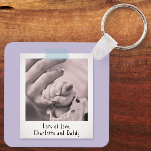 Eerste Moederdag Snapshot Style Photo Keepomwille Sleutelhanger (Achterkant)