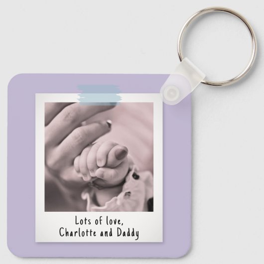Eerste Moederdag Snapshot Style Photo Keepomwille Sleutelhanger (Achterkant)