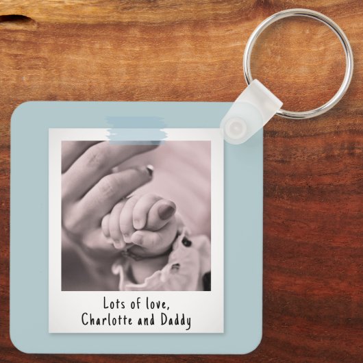 Eerste Moederdag Snapshot Style Photo Keepomwille Sleutelhanger (Achterkant)