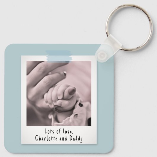 Eerste Moederdag Snapshot Style Photo Keepomwille Sleutelhanger (Achterkant)
