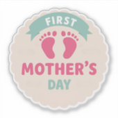 Eerste Moederdag Sticker - Nieuw mama cadeau - Swe (Voorkant)