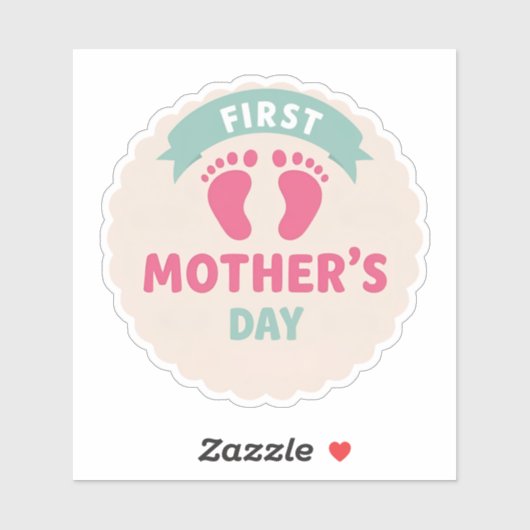 Eerste Moederdag Sticker - Nieuw mama cadeau - Swe (Vel)