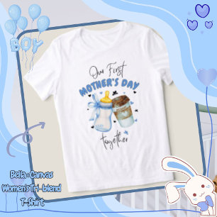 Eerste Moederdag T-shirt 2026/Blauw bijpassend out