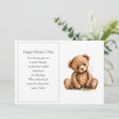 Eerste Moederdag Teddybeer Moederdag Feestdagenkaart (Staand voorkant)