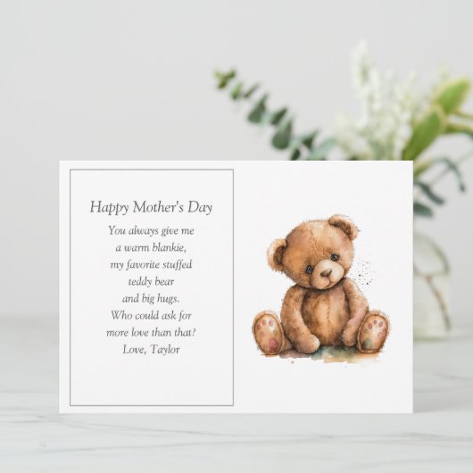 Eerste Moederdag Teddybeer Moederdag Feestdagenkaart (Staand voorkant)