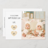 Eerste Moederdag Twins Photo Holiday Kaart (Voorkant / Achterkant)