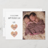 Eerste Moederdag Twins Photo Holiday Kaart (Voorkant / Achterkant)