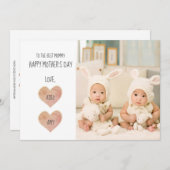 Eerste Moederdag Twins Photo Holiday Kaart (Voorkant / Achterkant)