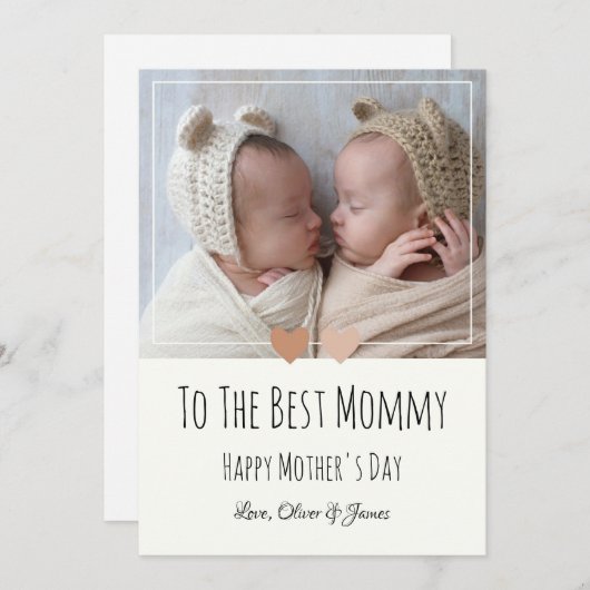 Eerste Moederdag van tweelingen Feestdagenkaart (Voorkant / Achterkant)