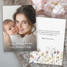 Eerste Moederdag Verzorgende Fotokaart van Baby Kaart