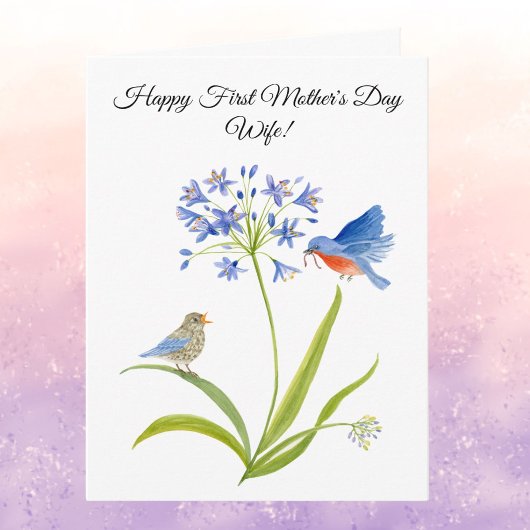 Eerste Moederdag voor Bluebird met Lily Kaart