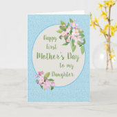 Eerste Moederdag voor Dochter, Apple Blossom Kaart (Gele Bloem)