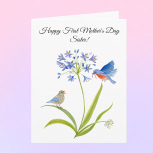 Eerste Moederdag voor Zus Bluebird Kaart