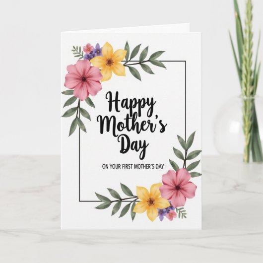 Eerste Moederdag Vrouw Kaart (Voorkant)