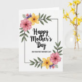 Eerste Moederdag Vrouw Kaart (Gele Bloem)