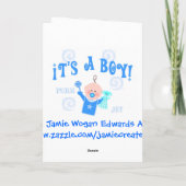 Eerste Moederdag Wenskaart (baby boy) Kaart (Achterkant)